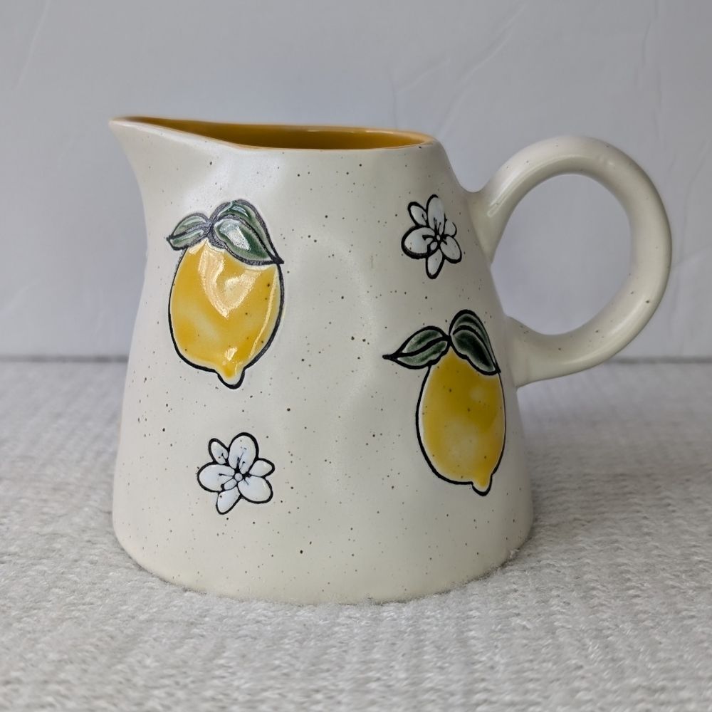 Lemon Bloom Ceramic Creamer By Inhomestylez